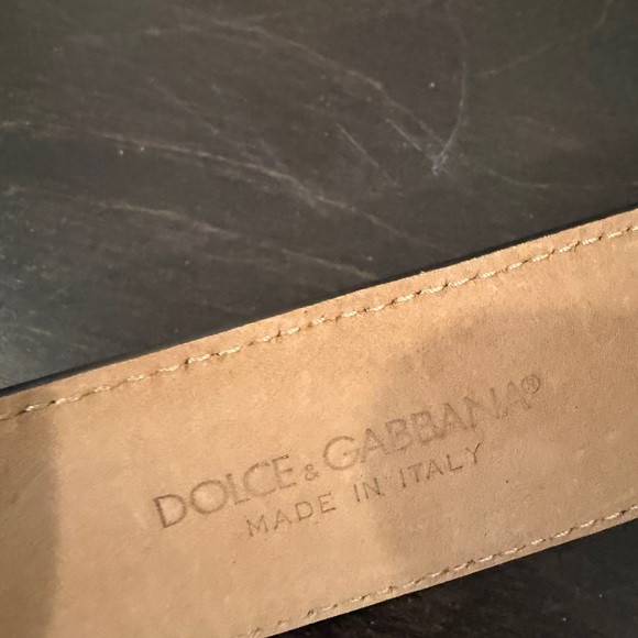 Dolce & Gabbana DG logo black leather belt sz 90 - Picture 7 of 13